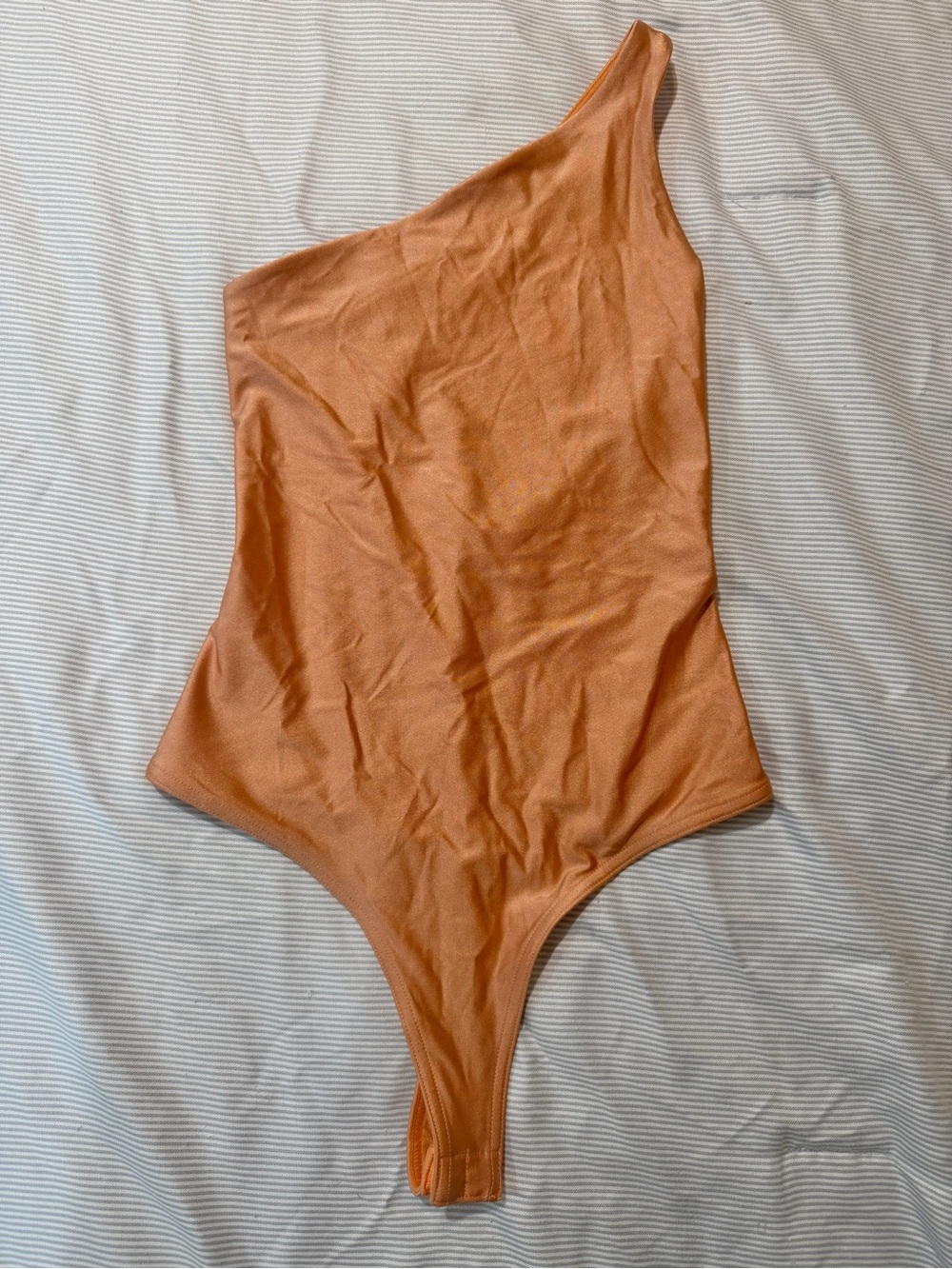 XS Fabletics One-Shoulder Bodysuit in Orange